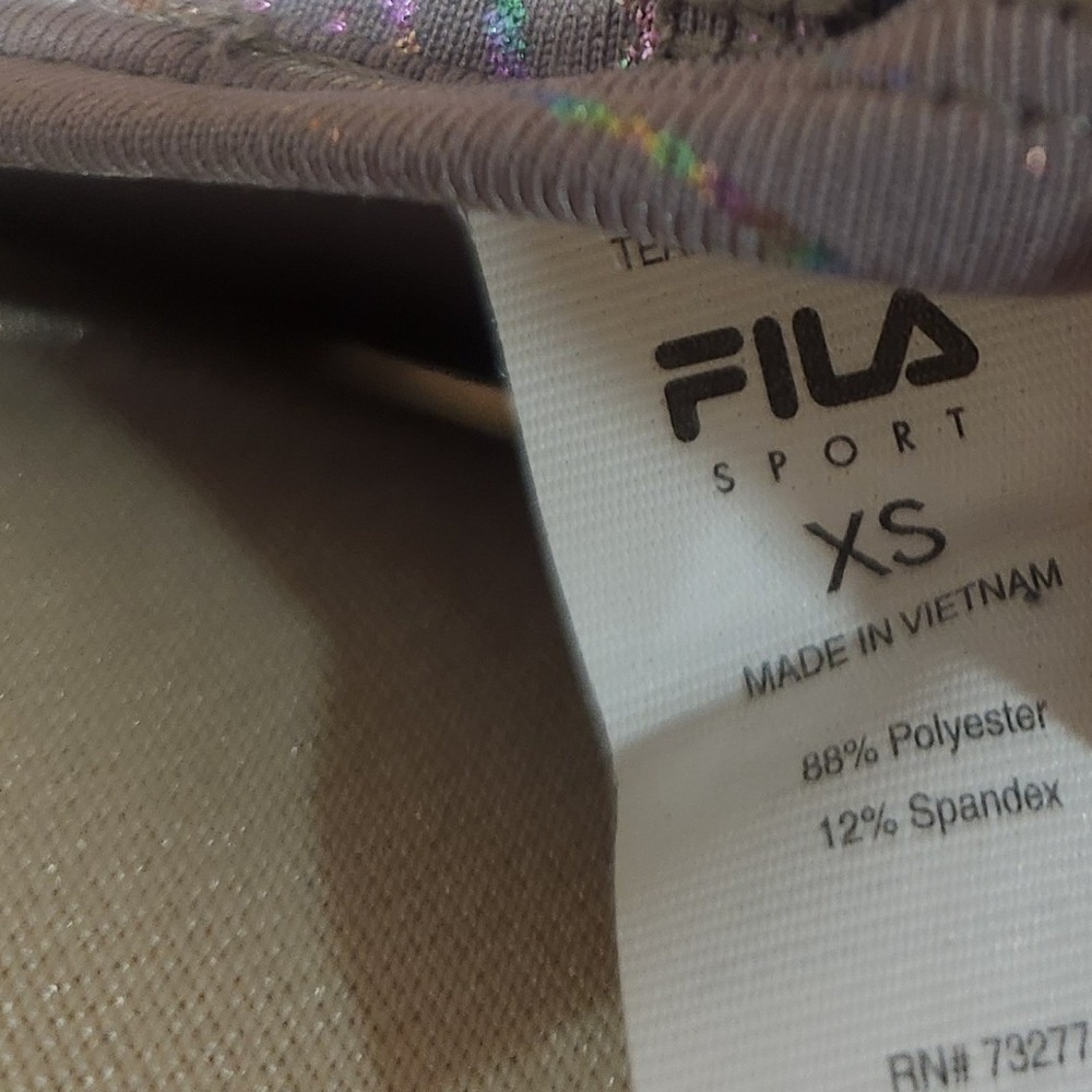 Fila Sport Womens XS Purple Holographic Iridescent Racerback Tank Top Activewear - Picture 4 of 5